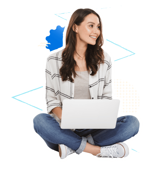 Foto de uma garota com notebook